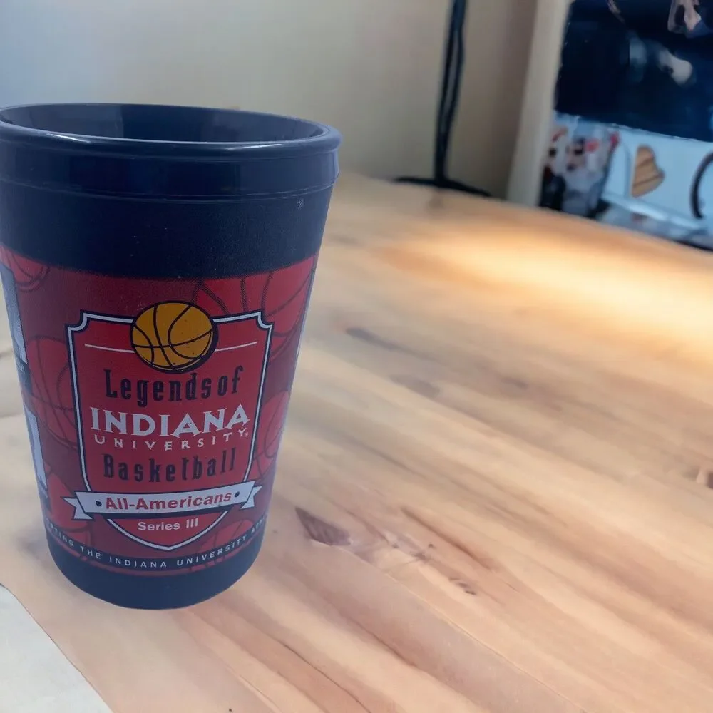 ALADDIN TRAVEL MUG CUP INDIANA UNIVERSITY HOOSIERS LEGENDS OF BASKETBALL 20OZ